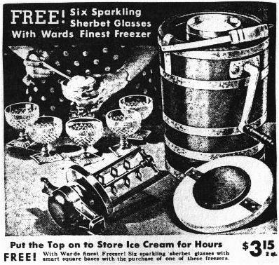 Wards Ice Cream Freezer Ad 1936