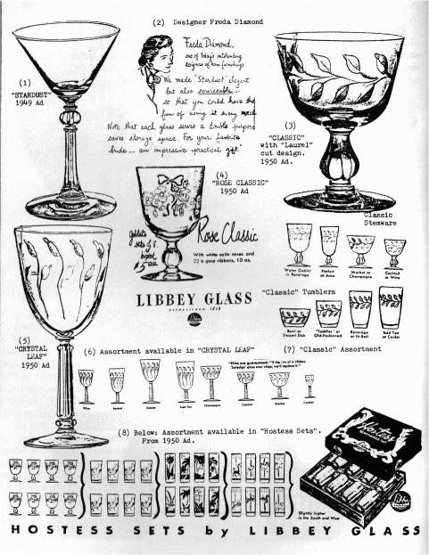 8 Vintage Wine Glasses, Four sets of 2, Assorted kinds & Sizes